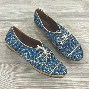 Tabitha Simmons Blue Coy Fish Sneakers - sz 36